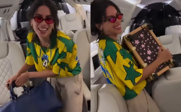 Anitta improvisa música em jatinho