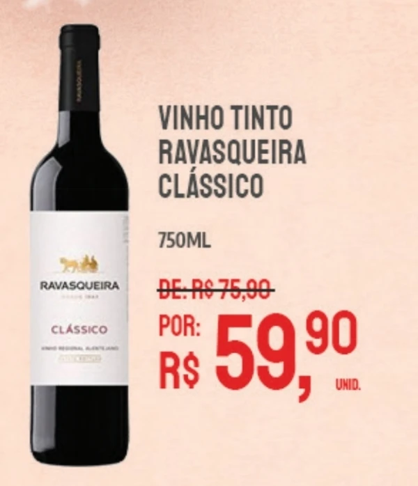 Vinho tinto Ravasqueira clássico por R$ 59,90
Onde: Almacen Pepe por Divulgação