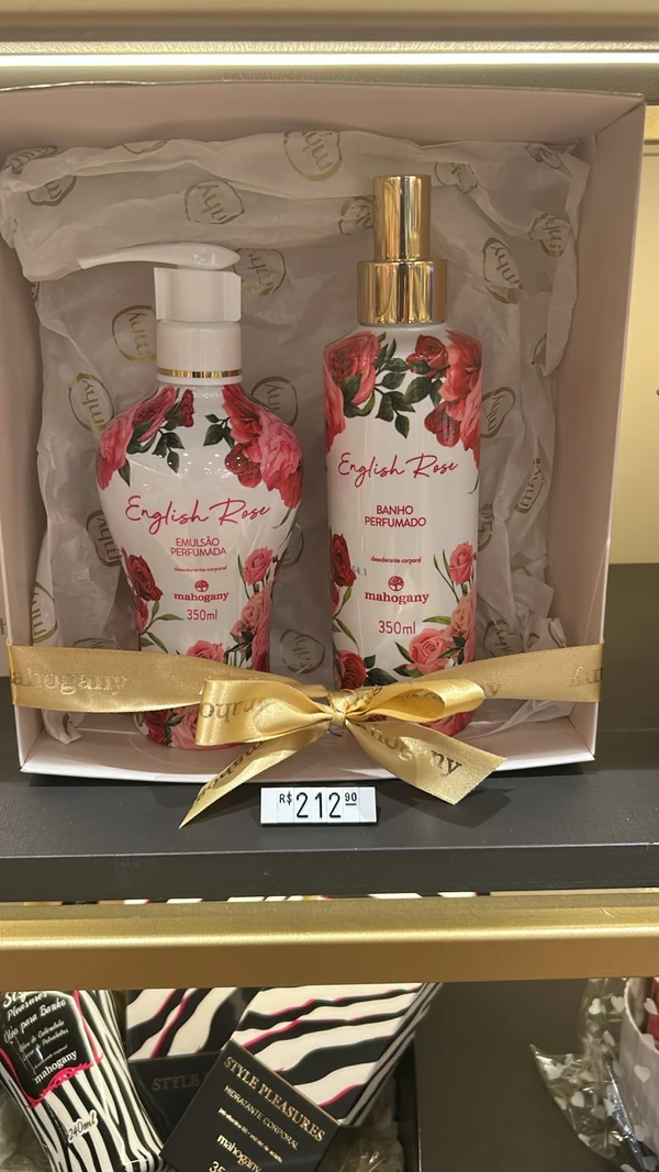 Hidratante 350 ml R$ 78,90 e banho perfumado 350 ml por R$ 117 
Onde: Mahogany, Shopping Bela Vista  por Divulgação