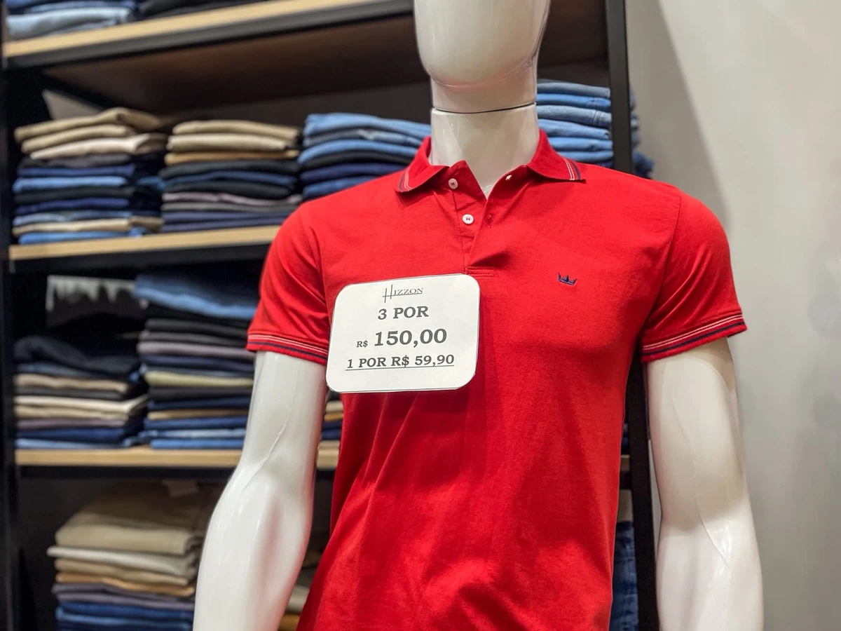 Camisas polo por R$ 59,90 e três por R$ 150,00 
Onde: Hizzon, Shopping Center Lapa, L1) - 3 por Opções de presentes para o Dia dos Namorados