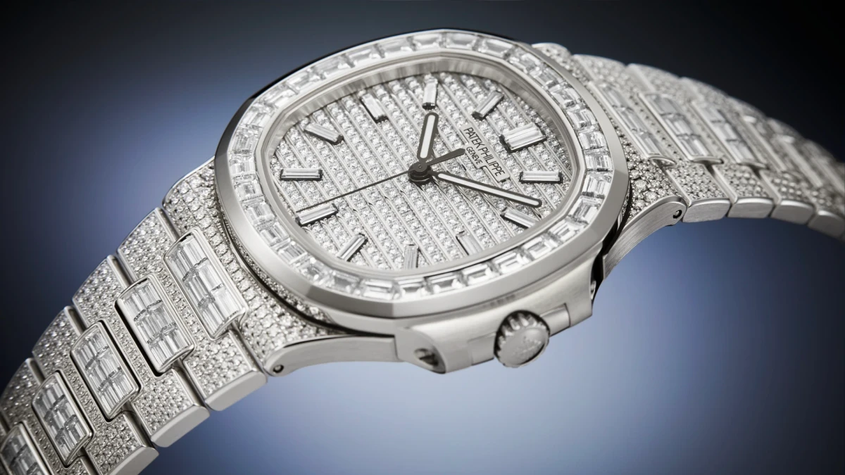 Patek Philippe Nautilus Haute Joaillerie 5811/1460G-001 (R$ 3,7 milhões): versão em ouro branco do clássico Nautilus, totalmente cravejada de diamantes na caixa, mostrador e pulseira por Reprodução