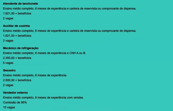 Veja vagas por Reprodução