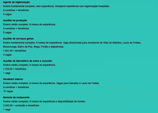 Veja vagas por Reprodução