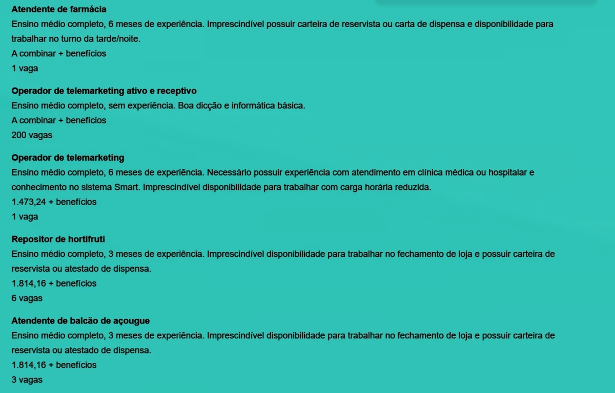 Veja vagas por Reprodução